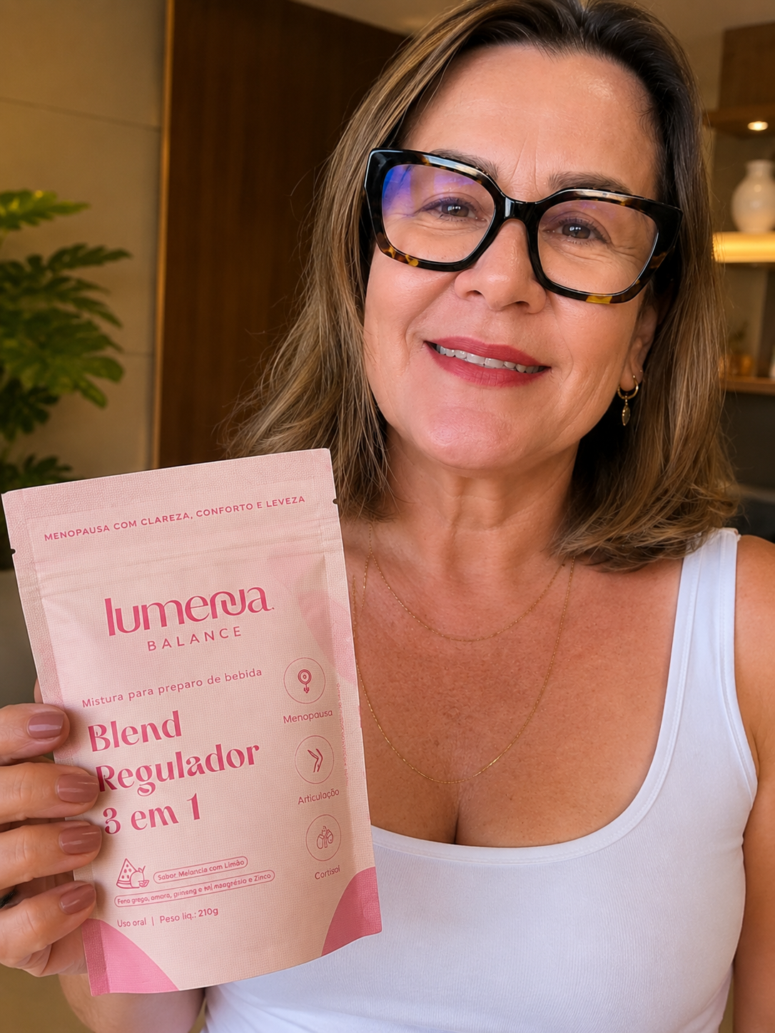Cliente Maderli, 45 anos, com Lumenna Balance